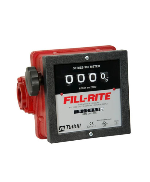 Fill-Rite 901CL1.5X418 1-1/2'' BSPT 4 Wheel Heavy Duty Mechanical Flow Meter (23-151 LPM)