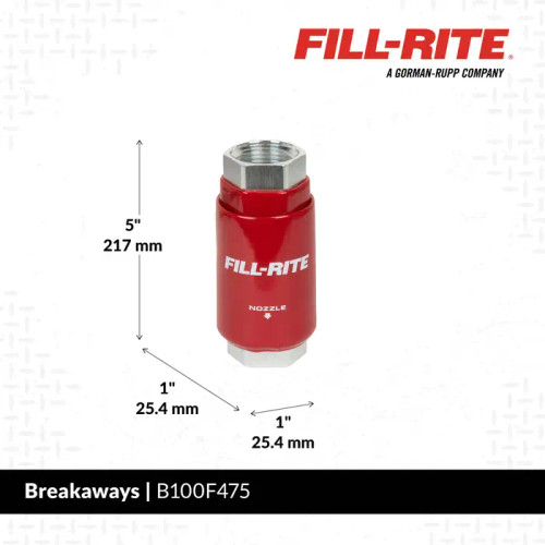 Fill-Rite B100F475 1'' FNPT x 1'' FNPT Replacement Non-Reconnectable Hose Breakaway