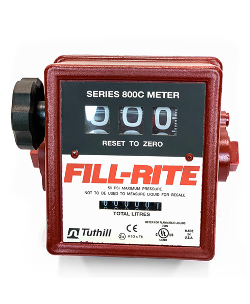 FILL-RITE FR807CL 19-76 LPM 3/4'' NPT Fuel Mechanical Flow Meter (Liter)