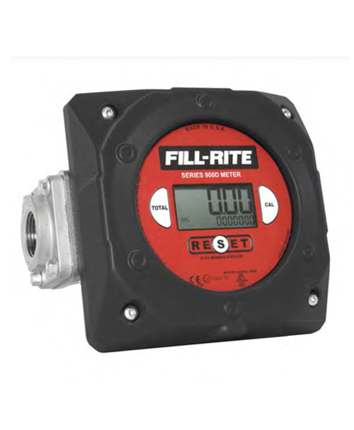 Fill-Rite 900D1.5 6-40 GPM 1-1/2'' NPT Digital Flow Meter w/ 4-Digit LCD Screen