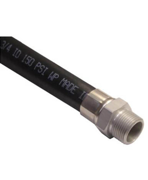 Husky CP12DF.75AN Soft-Flex® 3/4'' x 9'' Black Softwall DEF Whip Hose w/ 3/4'' NPT Anodized Aluminum Fixed Couplings