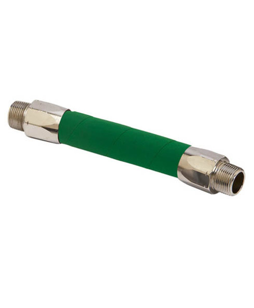 Husky CP12HWG.75 EagleFlex® 3/4'' x 9'' Green Hardwall Whip Hose with Brass Couplings