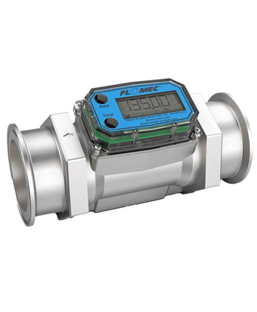 GPI G2S20TQ9GMB 20 - 200 GPM 2'' Stainless Steel Industrial Grade Electronic Meter with 2-1/2'' Sanitary Fitting (Gallon)