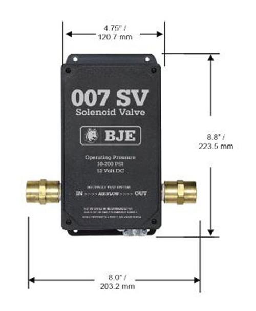 Husky 007580 BJE® 007 SV 12 Volt Electric Solenoid Valve w/ Wall Mount