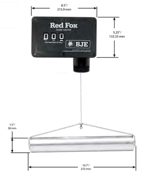 Husky 010751 BJE® Red Fox® Metric Tank Gauge w/ Horizontal Float and 2'' BSPT Tank Fitting