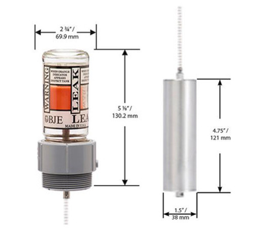 Husky 011177 BJE® Leak Guard Sightglass Tank Gauge for Double Wall Tanks with 2'' Male BSP Tank Fitting