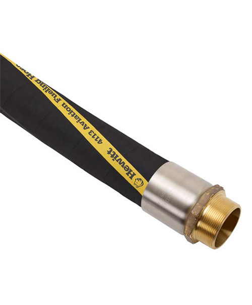 Husky CP160018HABAO 1'' x 1.5' OAL Male x Male NPT Hewitt 4113 Permanent Brass Fitting Aviation Hose (Not Reuseable)