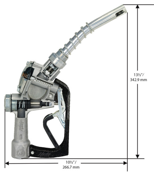 Husky 209808 1'' Inlet NPT 1A Automatic Shut-Off New Unleaded Nozzle w/o Hold Open Clip & w/ Polymer Hand Guard & Full Grip Guard