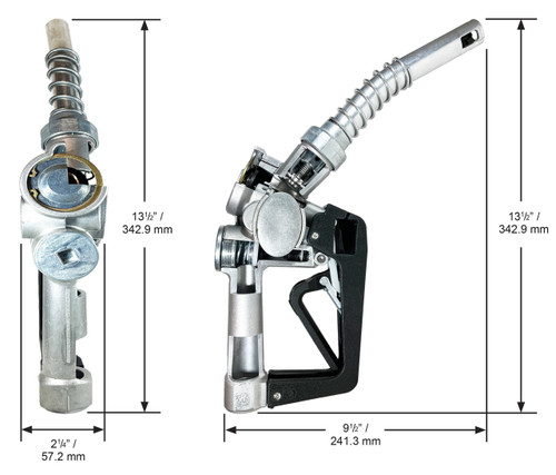 Husky 159403N 3/4'' Inlet NPT X Automatic Shut-Off Light Duty Diesel Nozzle w/ Three Notch Hold Open Clip & Full Grip Guard