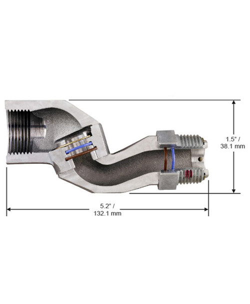 Husky 003395 1'' Male x 1'' Female NPT 90 Multi-Plane Restricted Swivel