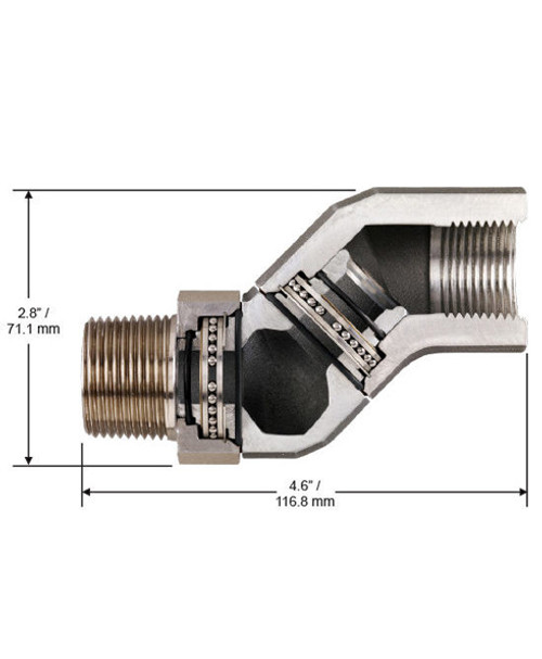 Husky 006949 1'' Male x 1'' Female BSPP Multi-Plane High Flow Swivel