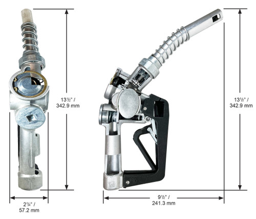 Husky 159423N 3/4'' Inlet NPT X Automatic Shut-Off Light Duty Diesel Nozzle w/ Three Notch Hold Open Clip & Polymer Handguard & Full Grip Guard & Sigh