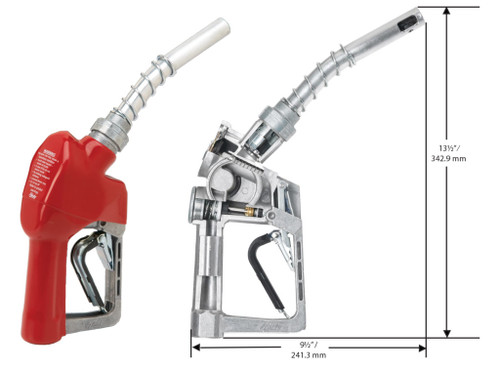 Husky 159566 3/4'' Inlet NPT XS Pressure Activated Automatic Shut-Off Unleaded Nozzle w/o Hold Open Clip & w/ Full Grip Guard & 001808 Waffle Splash G