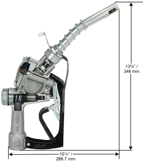 Husky 045708 1'' Inlet NPT New Farm & Commercial Fueling 1GS Automatic Shut-Off Unleaded Nozzle w/o Hold Open Clip & w/ Polymer Hand Guard & Full Grip