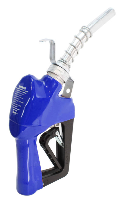 Husky 337004N-01 3/4'' Blue Inlet NPT New Farm & Commercial Fueling XFS Automatic Shut-Off Unleaded Nozzle w/ Hold Open Clip & Hanging Hook