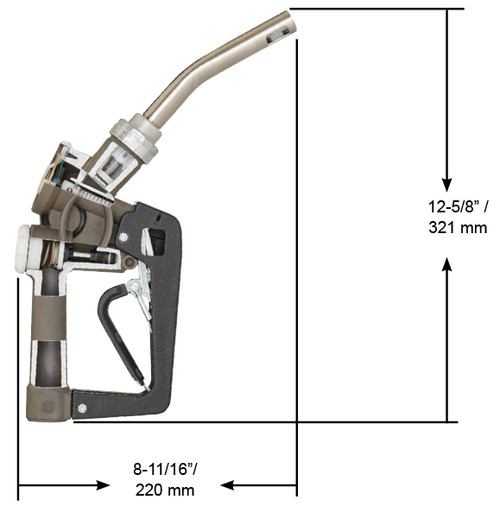 Husky 1167691N 3/4'' Inlet BSP Automatic Shut-Off X Diesel Exhaust Fluid (DEF) Nozzle w/ Three Notch Hold Open Clip & Spout Ring & Magnetic Accufuel S