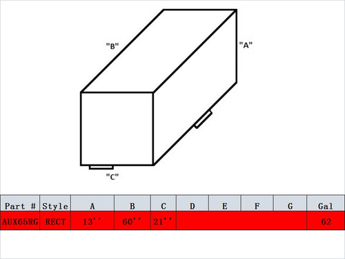 ATI AUX65RG 62 Gallon Rectangle Gasoline Auxiliary Fuel Tank