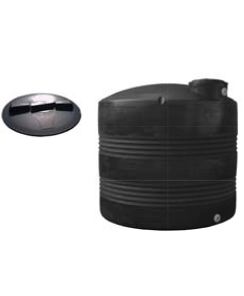 Quadel Industries QI-1018 1500 Gallon Black Plastic Water Storage Tank