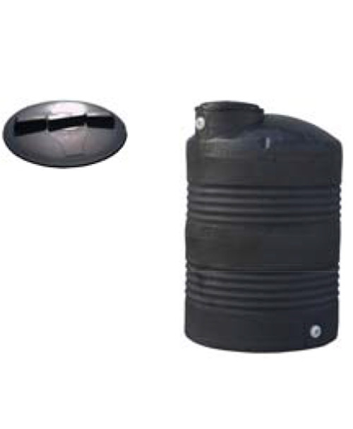 Quadel Industries QI-1015 500 Gallon Black Plastic Water Storage Tank