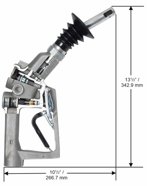 Husky 6250431V34 M34 Unleaded Nozzle with Single Notch Hold Open Clip