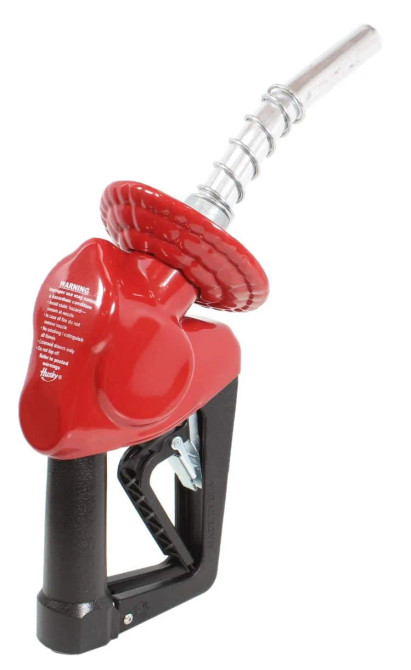 Husky E11635262A XS 3/4'' Unleaded Nozzle w/ Two Notch Hold Open Clip & Mate Guard & Polymer Handle Cover & 1808 Waffle Splash Guard and Inlet Fuel St