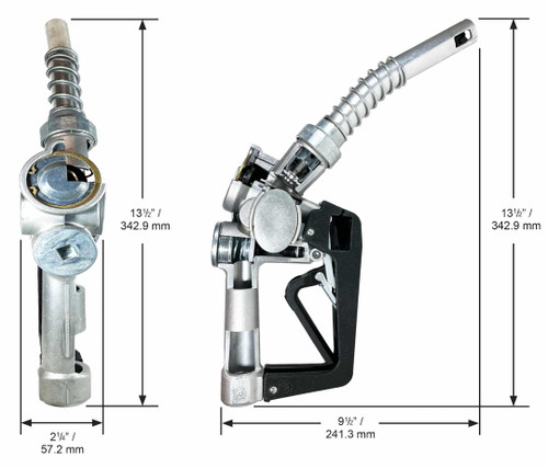 Husky 11635243N XS 3/4'' Unleaded Nozzle with Two Notch Hold Open Clip & Sightglass and Flo-Equalizer