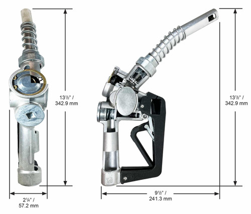 Husky 14531108 X EZL 3/4'' Unleaded Nozzle without Hold Open Clip with Cold Weather Seals & POPDS and 1808 Waffle Splash Guard