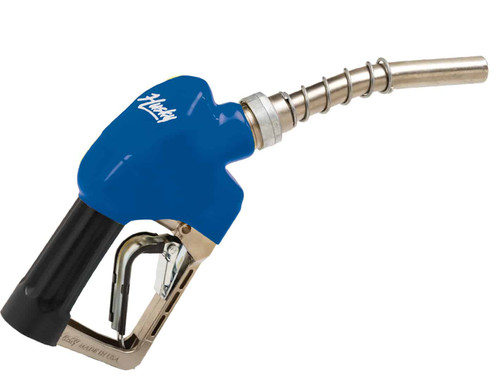 Husky E840004N-01 Spirit 3/4'' Blue Nickel Plated Automatic Shut-Off Nozzle with Three Notch Hold Open Clip without Flo-Stop