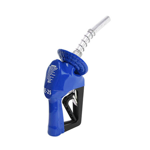 Husky 11086179-01 XS 3/4'' Blue Unleaded Nozzle with One Notch Hold Open Clip and Waffle Splash Guardlue