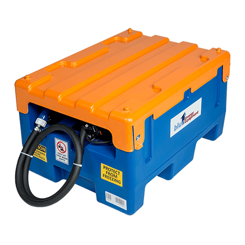 Blue1 904-003-0 113 Gallon / 430 Liter Polypropylene Portable Dispense Unit with TD10-12V Pump & 20' Hose & Auto Nozzle with Swivel