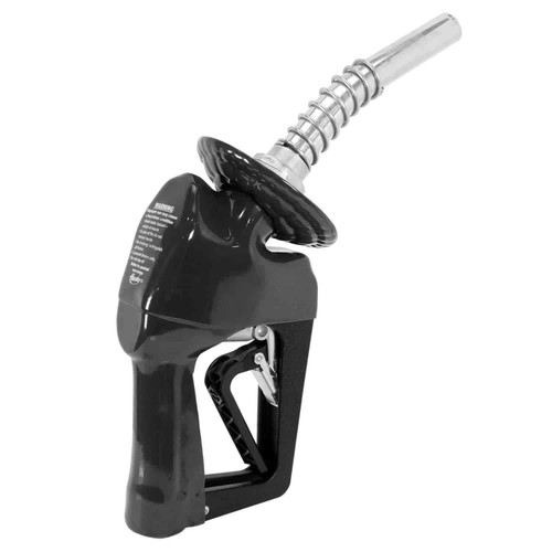 Husky 159463N-04 3/4'' Inlet NPT X Automatic Shut-Off Black Light Duty Diesel Nozzle w/ Three Notch Hold Open Clip & Polymer Handguard & Full Grip Guard & 0018