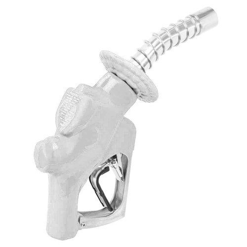 Husky 749310N-06 VIII 1'' White Heavy Duty Diesel Nozzle with Three Notch Hold Open Clip & Waffle Splash Guard and Spout Bushing