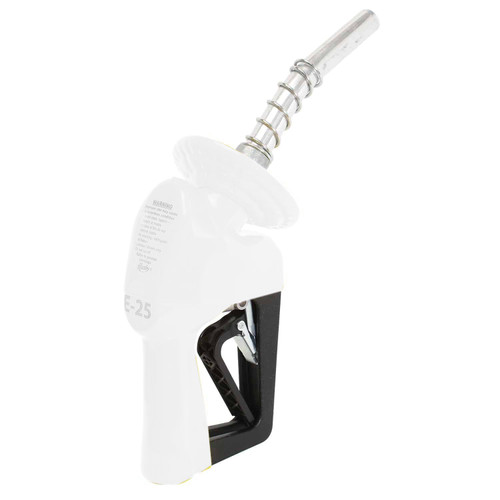 Husky 11086179-06 XS 3/4'' White Unleaded Nozzle with One Notch Hold Open Clip and Waffle Splash Guardlue