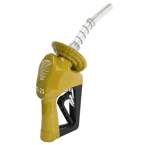 Husky 1108459-08 XS 3/4'' Gold Unleaded Cold Weather Nozzle with Three Notch Hold Open Clip and Waffle Splash Guard