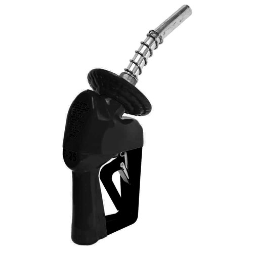 Husky 11086179-04 XS 3/4'' Black Unleaded Nozzle with One Notch Hold Open Clip and Waffle Splash Guardlue