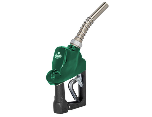 Husky E874203N-03 Spirit 1'' Green Nickel-Plated Automatic Shut-Off Nozzle  with Three Notch Hold Open Clip without Flo-Stop