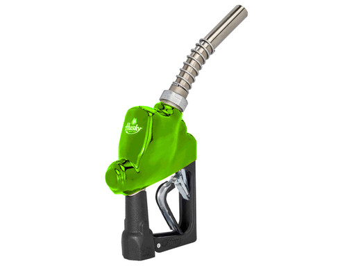 Husky E874203N-16 Spirit 1'' BP Green Nickel-Plated Automatic Shut-Off Nozzle  with Three Notch Hold Open Clip without Flo-Stop