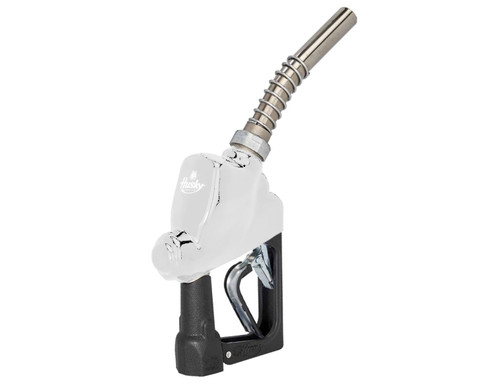 Husky E874203N-06 Spirit 1'' White Nickel-Plated Automatic Shut-Off Nozzle  with Three Notch Hold Open Clip without Flo-Stop