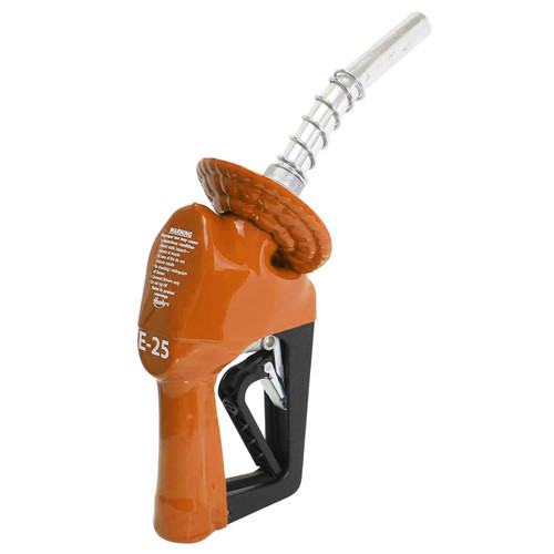 Husky 11086179-39 XS 3/4'' Orange Unleaded Nozzle with One Notch Hold Open Clip and Waffle Splash Guardlue