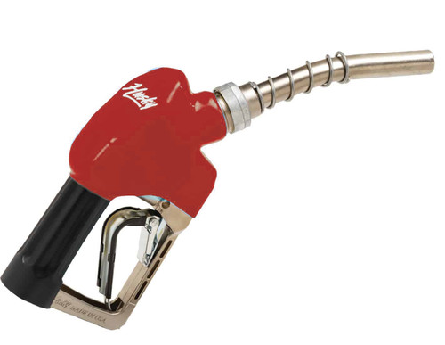 Husky E840004N-02 Spirit 3/4'' Red Nickel Plated Automatic Shut-Off Nozzle with Three Notch Hold Open Clip without Flo-Stop