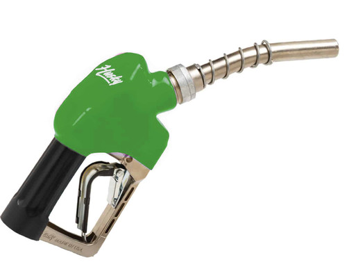 Husky E840004N-03 Spirit 3/4'' Green Nickel Plated Automatic Shut-Off Nozzle with Three Notch Hold Open Clip without Flo-Stop