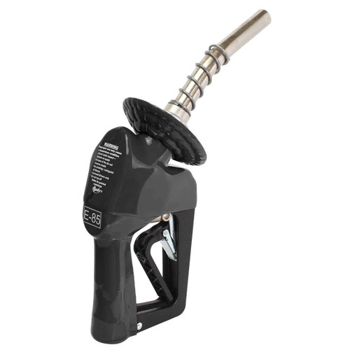 Husky 659559-04 XS® 3/4'' Black Unleaded Nozzle with Three Notch Hold Open Clip and Waffle Splash Guard