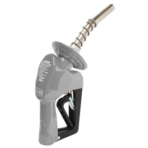 Husky 659559-09 XS® 3/4'' Silver Unleaded Nozzle with Three Notch Hold Open Clip and Waffle Splash Guard