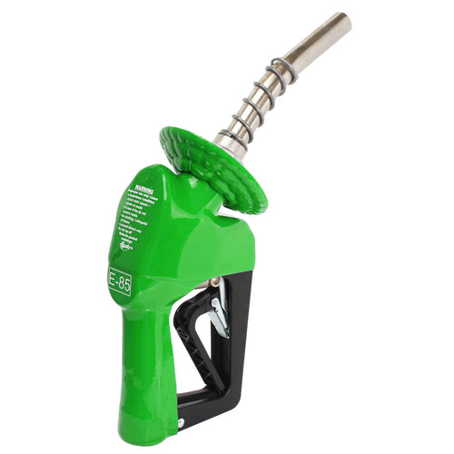Husky 659559-16 XS® 3/4'' BP Green Unleaded Nozzle with Three Notch Hold Open Clip and Waffle Splash Guard