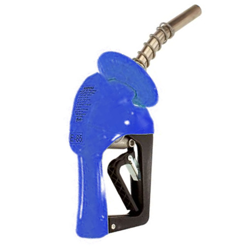 Husky 6595179-01 XS® 3/4'' Blue Unleaded Nozzle with Single Notch Hold Open Clip and Waffle Splash Guard