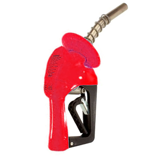 Husky 6595179-02 XS® 3/4'' Red Unleaded Nozzle with Single Notch Hold Open Clip and Waffle Splash Guard