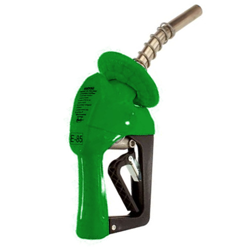 Husky 6595179-03 XS® 3/4'' Green Unleaded Nozzle with Single Notch Hold Open Clip and Waffle Splash Guard