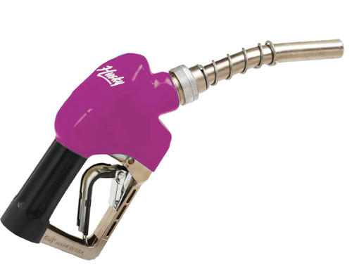 Husky E840004N-20 Spirit 3/4'' Pink Nickel Plated Automatic Shut-Off Nozzle with Three Notch Hold Open Clip without Flo-Stop