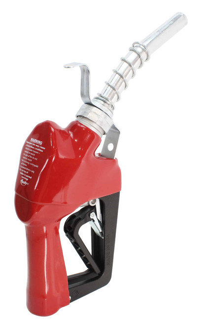 Husky 337004N-02 3/4'' Red Inlet NPT New Farm & Commercial Fueling XFS Automatic Shut-Off Unleaded Nozzle w/ Hold Open Clip & Hanging Hook