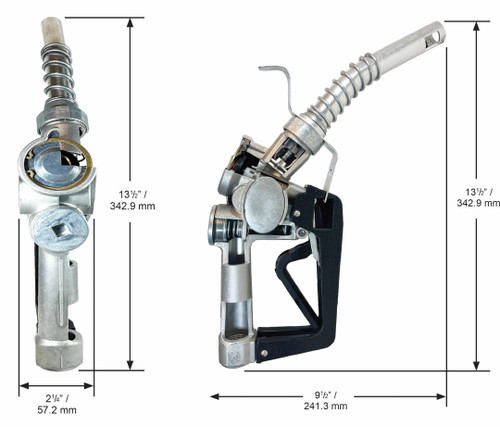 Husky 337004N-03 3/4'' Green Inlet NPT New Farm & Commercial Fueling XFS Automatic Shut-Off Unleaded Nozzle w/ Hold Open Clip & Hanging Hook